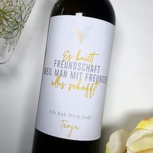 Personalisiertes Wein Flaschen Etikett Freundschaft | Personalisiertes Geschenk Freundin Freund Beste Trauzeugin Weinetikett Geburtstag