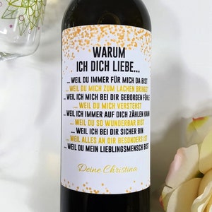 Personalisiertes Wein Flaschen Etikett Valentinstag ich dich liebe | Valentinstagsgeschenk für Männer Geschenk Weinetikett Ihn Mann Freund
