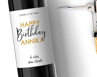 Personalized Wine Bottle Label 30th Birthday Happy Birthday | Birthday gift girlfriend boyfriend wine label Birthday Dirty Thirty
