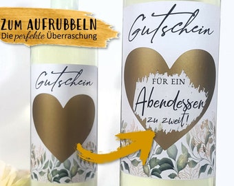 Personalisiertes Wein Flaschen Etikett Gutschein Rubbellos | Geburtstag Geschenk Geburtstagsgeschenk Weinetikett Freundin Freund Karte