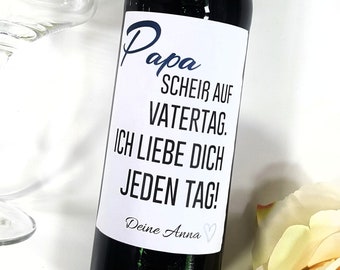 Personalisiertes Wein Flaschen Etikett Scheiss auf Vatertag Geschenk | Weinetikett Vatertagsgeschenk Bester Papa Vater Dad Corona