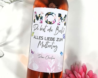 Personalisiertes Wein Flaschen Etikett Muttertag Geschenk || Weinetikett Muttertagsgeschenk Beste Mama Mutter mothers day gift