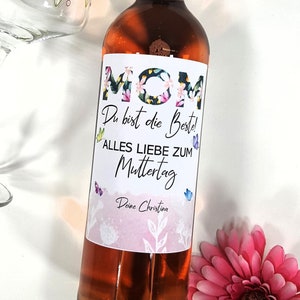 Personalisiertes Wein Flaschen Etikett Muttertag Geschenk || Weinetikett Muttertagsgeschenk Beste Mama Mutter mothers day gift