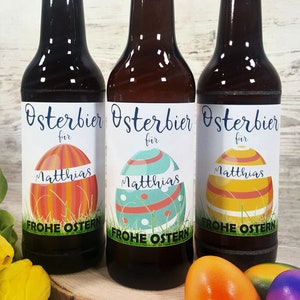 Personalized Beer Bottle Label Easter Gift Man || Easter Eggs Easter Gift Men Boyfriend Him Easter Bunny Beer Labels