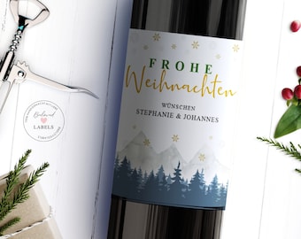 Personalized Wine Bottles Label Christmas || Gift Christmas Gift Girlfriend Friends Surprise Wine Label Bottle Label