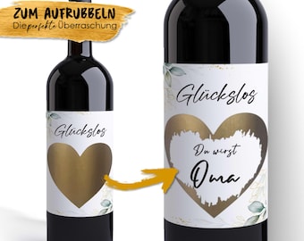 Announce pregnancy | Lucky ticket | Personalized wine label | Baby announcement scratch card Scratch card Pregnant grandparents announcement