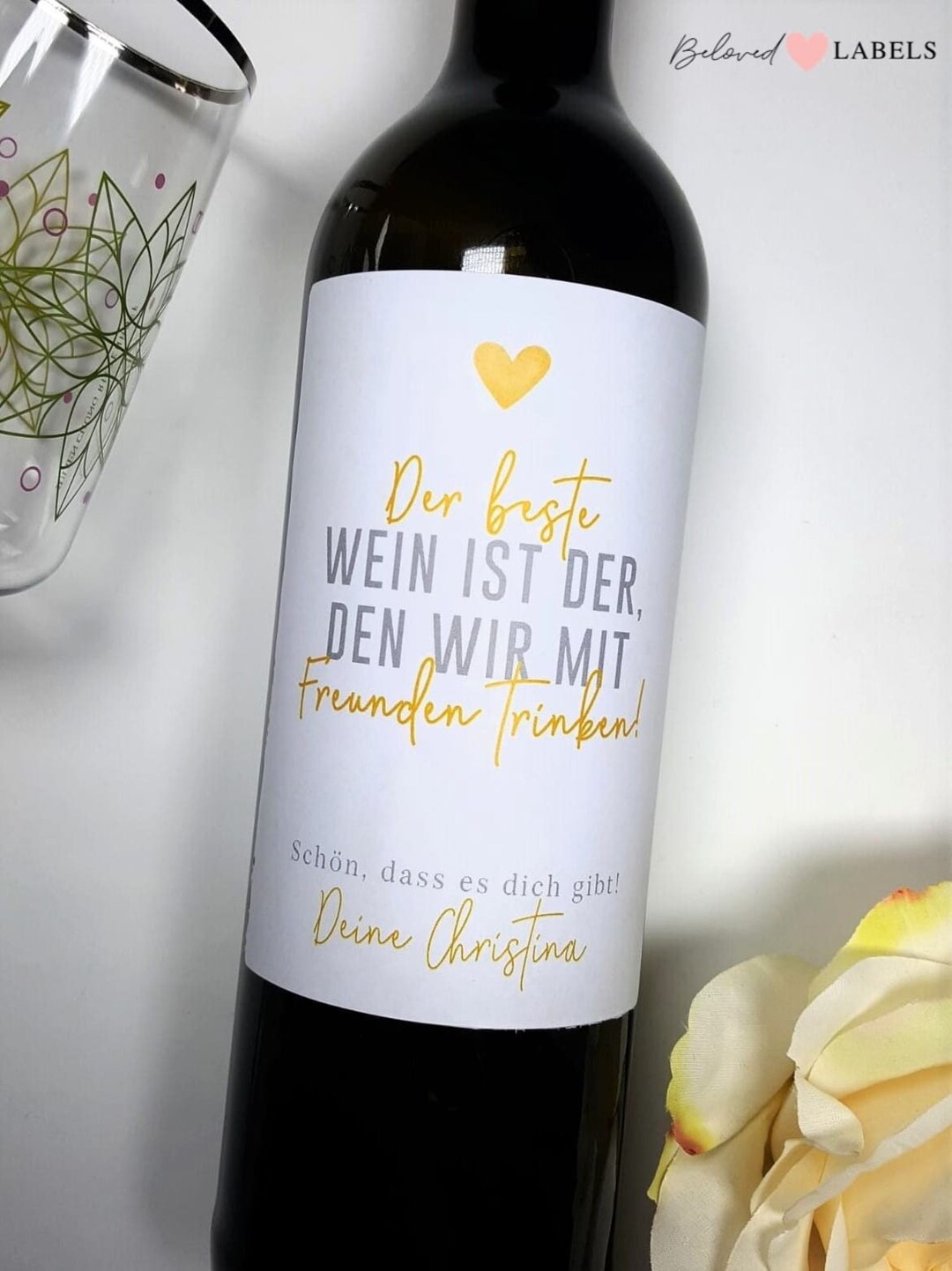 Personalisiertes Wein Flaschen Etikett Freunde Wein Geschenk