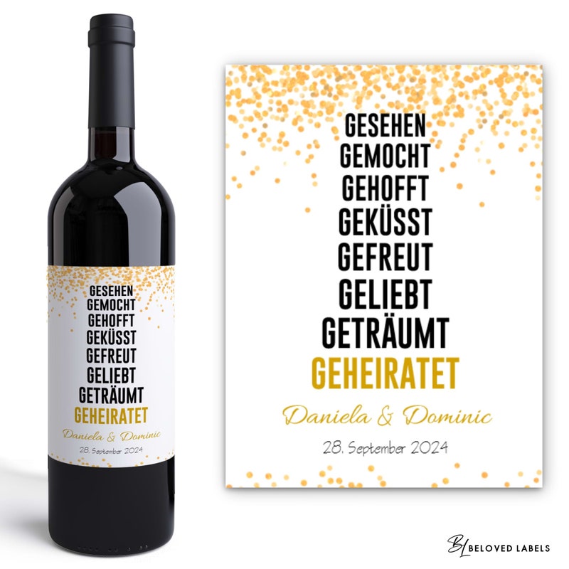 Etiketten für flaschen zur goldenen hochzeit Etsy.de