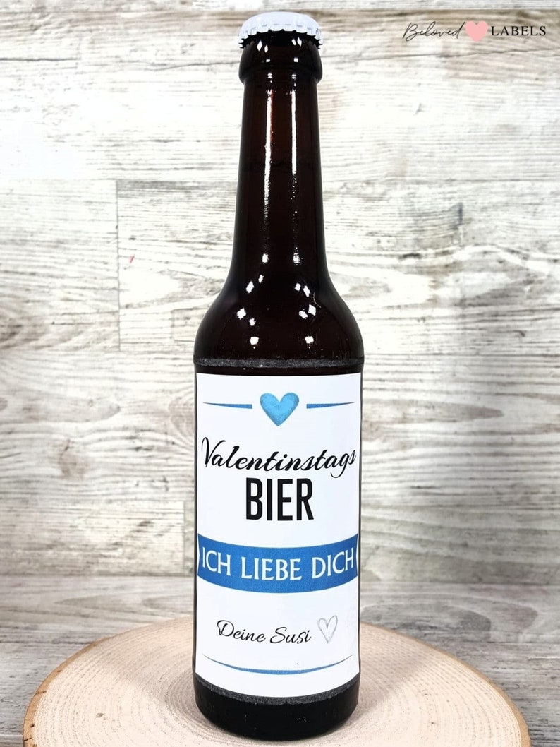 Personalized Beer Bottles Label Valentine's Day Gift Men Valentine's Day Beer Valentine's Day Gift Wine Label Him Friend Man image 1