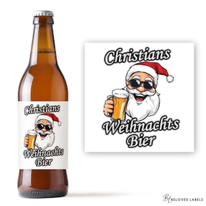 Weihnachtsbier | Personalisiertes Bierflaschen Etikett | Weihnachtsgeschenk Weihnachten Geschenk Advent Bier Flaschenetikett Freund Papa ihn