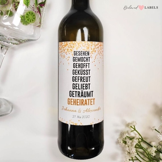 Personalisiertes Hochzeitsgeschenk Wein Flaschen Etikett Etsy.de