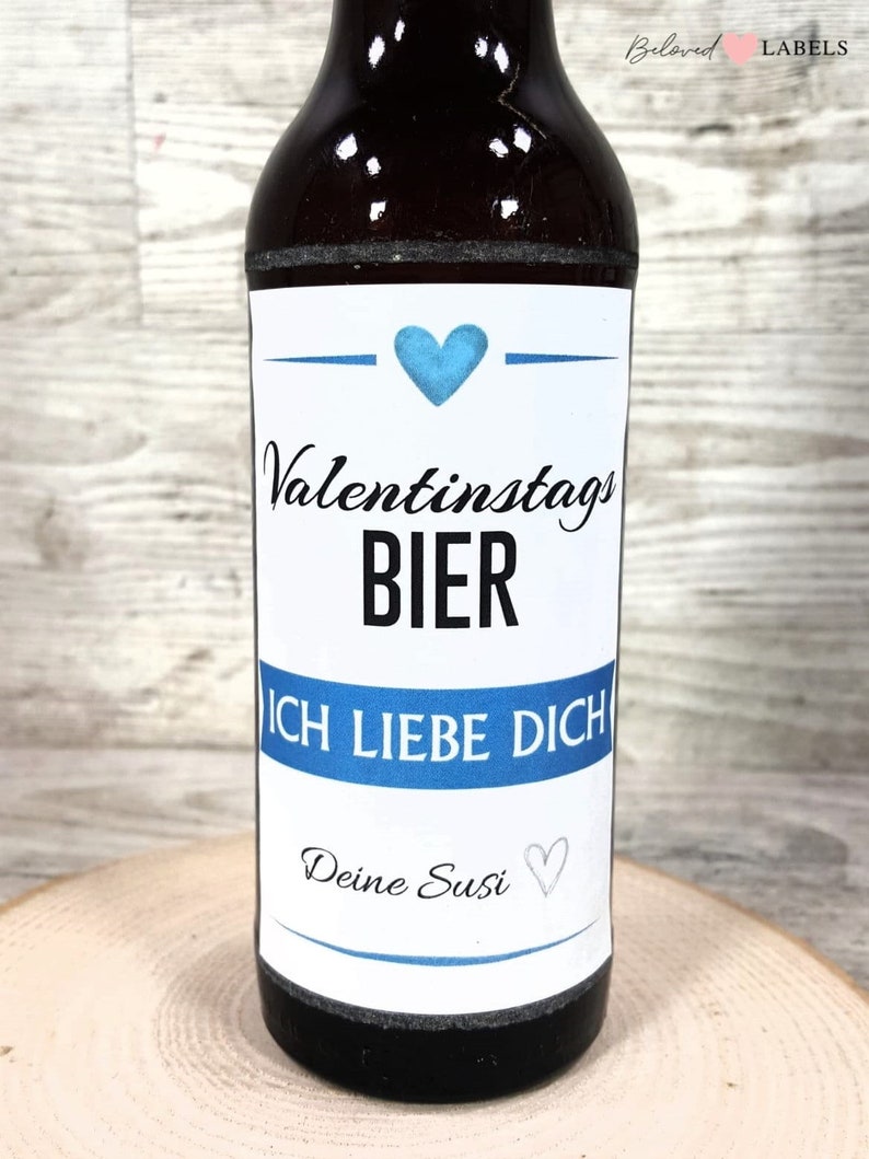 Personalized Beer Bottles Label Valentine's Day Gift Men Valentine's Day Beer Valentine's Day Gift Wine Label Him Friend Man image 2