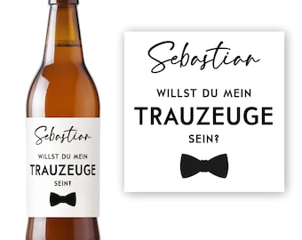 Personalisiertes Bier Flaschen Etikett Trauzeuge fragen || Hochzeit Bester Freund Frage Flaschenetikett | Willst du meine Trauzeuge sein