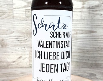 Personalisiertes Bier Flaschen Etikett Scheiß auf Valentinstag für Männer  Valentinstagsgeschenk Geschenk Weinetikett Ihn Freund Mann - .de