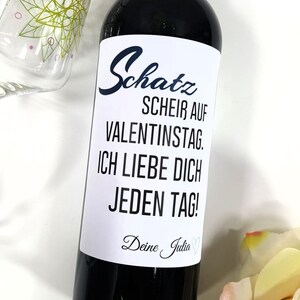 Personalisiertes Wein Flaschen Etikett Scheiß auf Valentinstag für Männer | Valentinstagsgeschenk Geschenk Weinetikett Frau Freundin Ihn