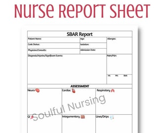 Nurse SBAR Report Sheet