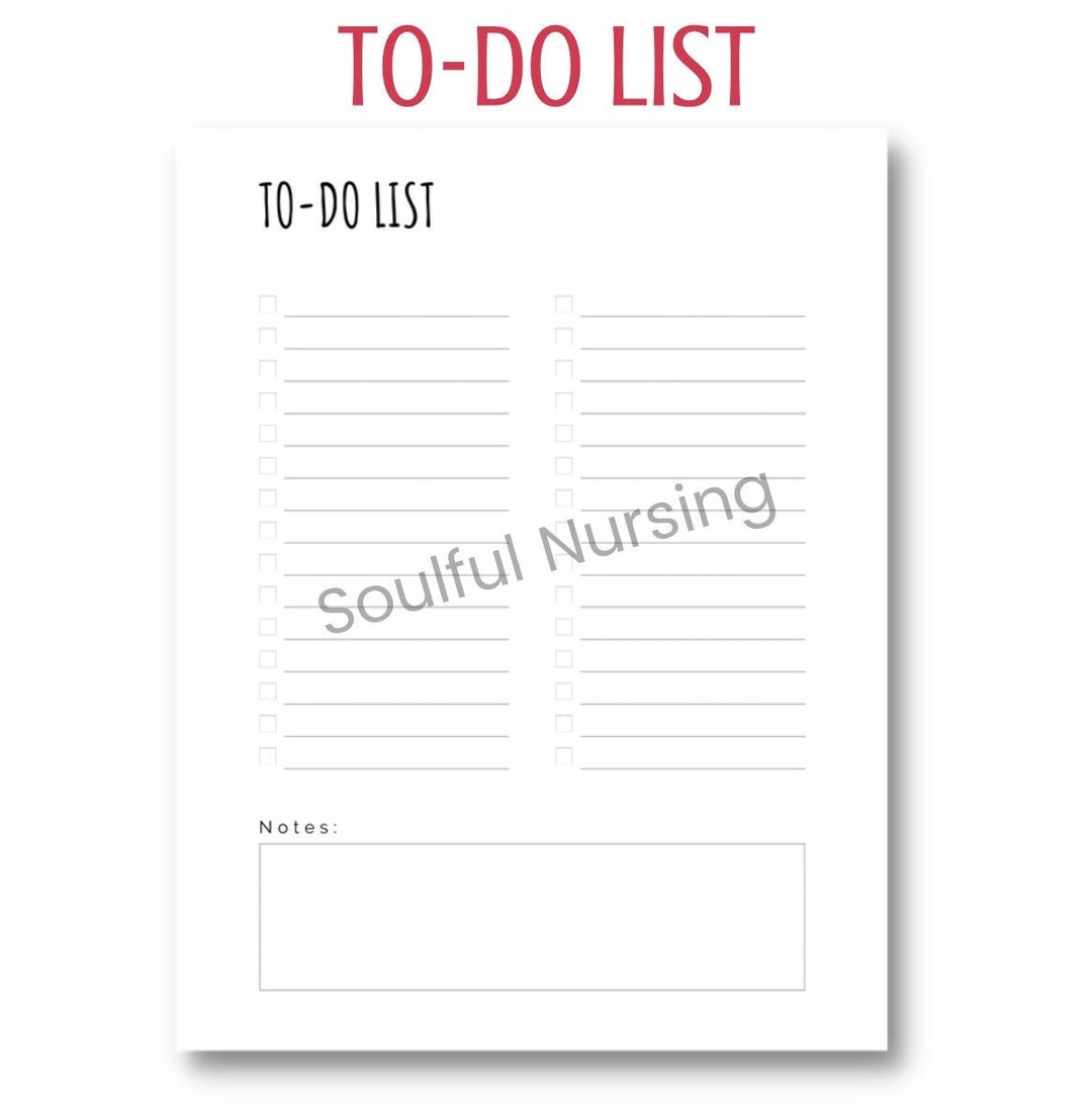 To do list blank template etsy