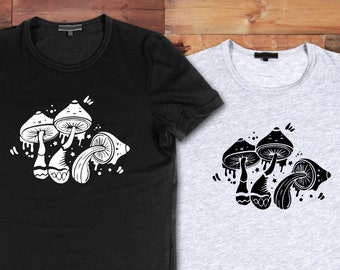 MAGIC MUSHROOM TEE - Funny Vegan tee, Unisex Cotton Shirt, Psychedelic Tee, Mushroom Lover Botanical Tee, Nature Lover Cottage Core T-Shirt