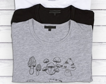 MAGIC MUSHROOM TEE - Funny TShirt, Goblincore T-Shirt, Cottage Core Top Tee, Vegan T-Shirt, Vegan Gift Tee, Nature Lover Tee, Mushroom Shirt