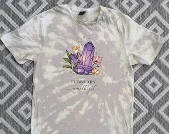 FEBRUARY BIRTHDAY SHIRT - Amethyst T-Shirt, Crystal Birth Month Shirt, Amethyst birthstone, Amethyst Gift, Aquarius Gift, Crystal Tee