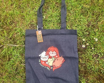 VEGAN TOTE BAG - Vegan Shopper Bag, Kawaii Tote Bag, Vegan Tote Bag, Animal Lover Bag, Vegan Gifts, Vegan Bags, Kawaii Animals