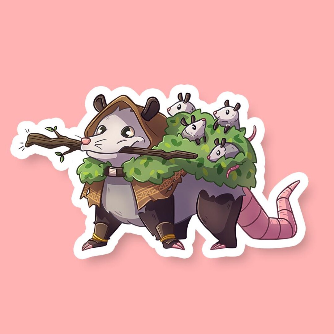 Druid Class Opossom Dnd Sticker - Dungeons and Dragons Sticker, Laptop Sticker, Water Bottle Sticker, Fantasy Sticker, D&D Sticker - Etsy