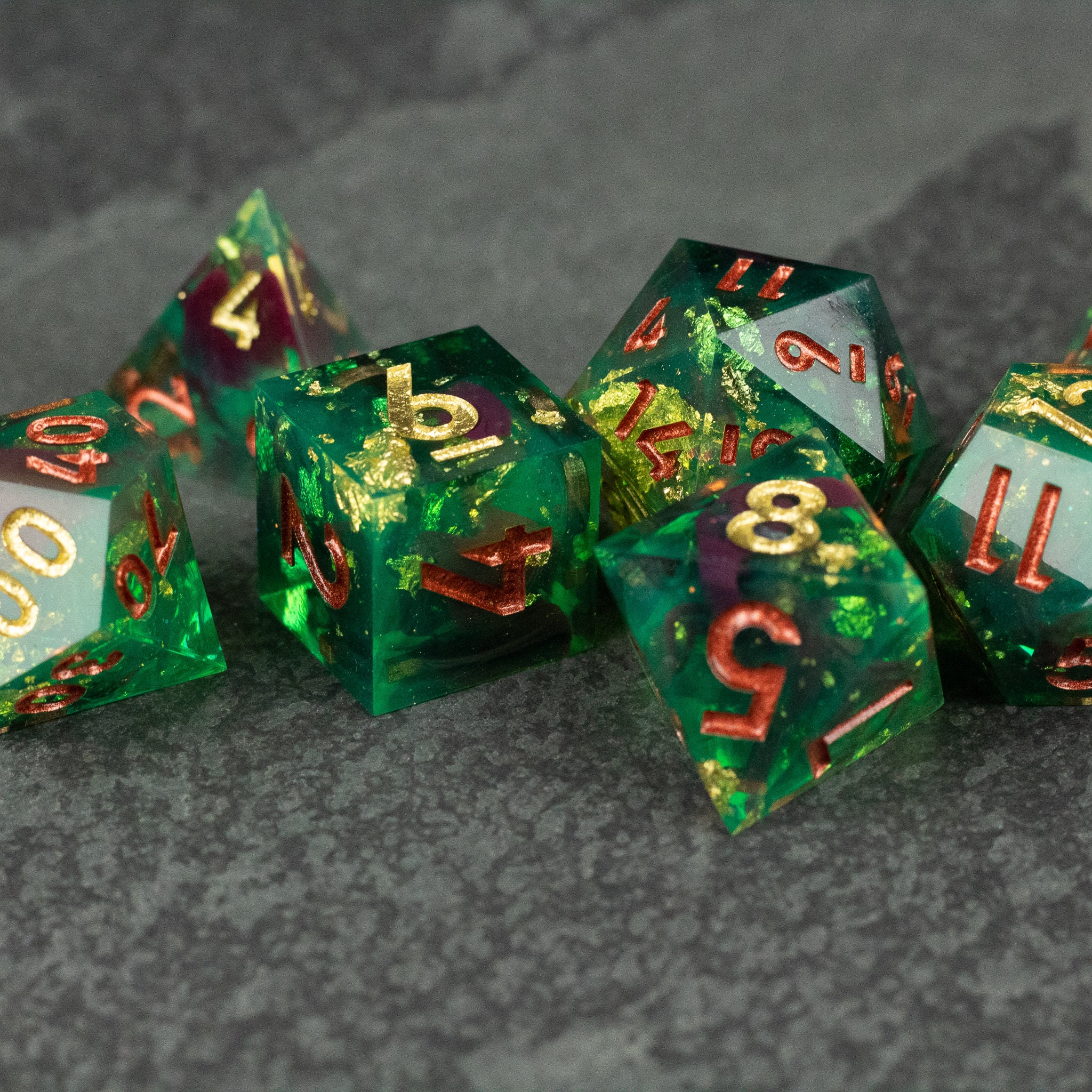 Primal Blood Dice Set Sharp Edge Dice for D&D Green Resin Etsy