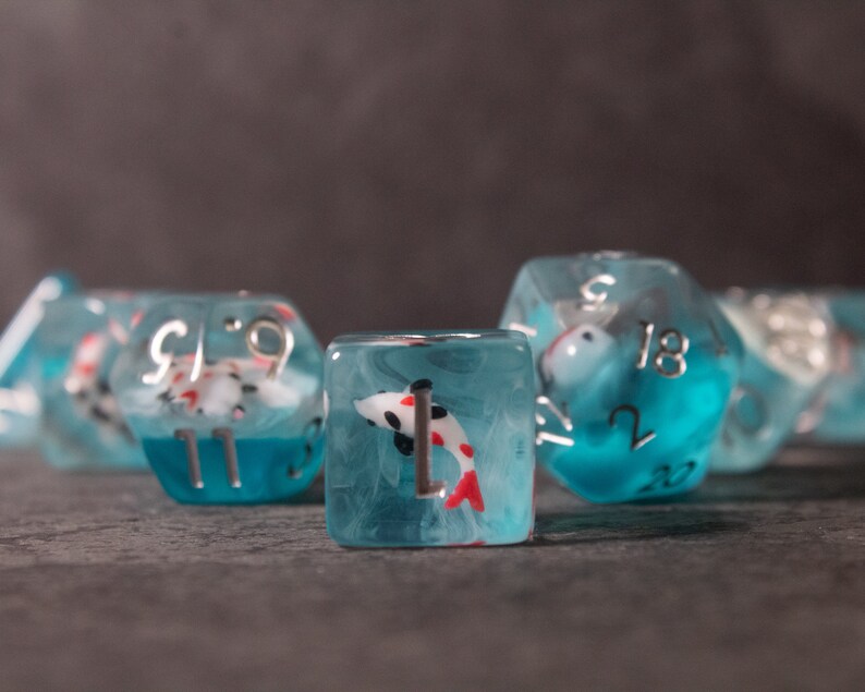 Koi Fish DnD Dice Set // Role Playing Dice // Dungeons and Dragons Dice // D&D Dice 