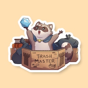 Trash Master Dungeon Master DnD Sticker - Dungeons and Dragons Sticker, Laptop Sticker, Water Bottle Sticker, Fantasy Sticker, D&D Sticker