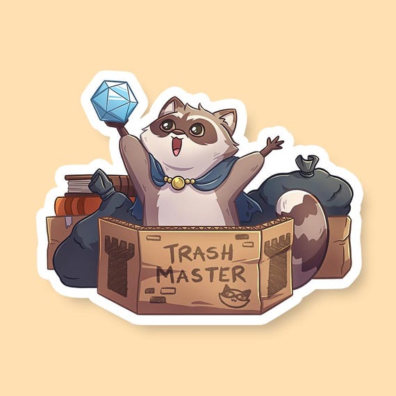 Trash Master Dungeon Master DnD Sticker - Dungeons and Dragons Sticker, Laptop Sticker, Water Bottle Sticker, Fantasy Sticker, D&D Sticker