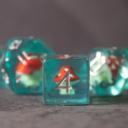 Mushroom DnD Dice Set // Role Playing Dice for Druids // Dungeons and Dragons Dice // D&D Dice