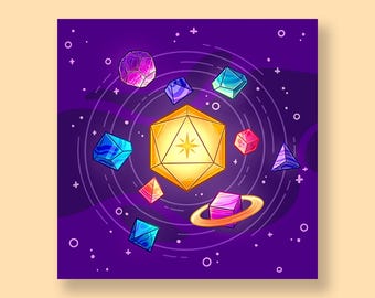 Dice Solar System DnD Sticker - Dungeons and Dragons Sticker, Laptop Sticker, Water Bottle Sticker, Fantasy Sticker, D&D Sticker