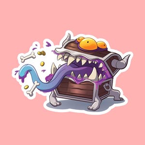 Mimic DnD Sticker - Dungeons and Dragon Sticker - Laptop, Hydro Flask, Water Bottle Sticker - Nerd sticker, DnD Sticker
