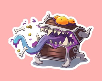 Mimic DnD Sticker - Dungeons and Dragon Sticker - Laptop, Hydro Flask, Water Bottle Sticker - Nerd sticker, DnD Sticker