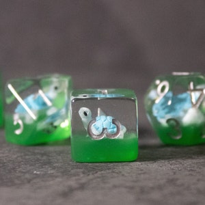 Blue Turtle Dice Set // Role Playing Dice for Rangers and Druids // Dungeons and Dragons Dice // D&D Dice