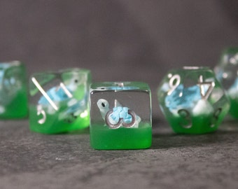 Blue Turtle Dice Set // Role Playing Dice for Rangers and Druids // Dungeons and Dragons Dice // D&D Dice