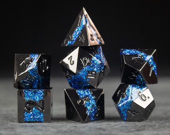 Blue Rift Dice Set - Metal Dice for D&D