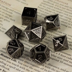 Shadowsteel Metal DnD Dice Set / RPG Dice /  Metal Dice for D&D, Dungeons and Dragons, Pathfinder, TTRPGs