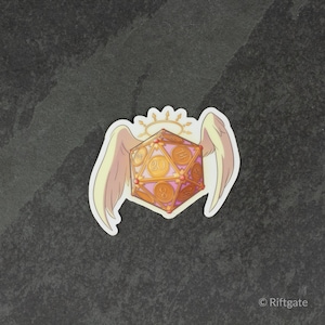 Angel D20 DnD Sticker - Dungeons and Dragon Sticker - Laptop, Hydro Flask, Water Bottle Sticker - Nerd sticker, DnD Sticker