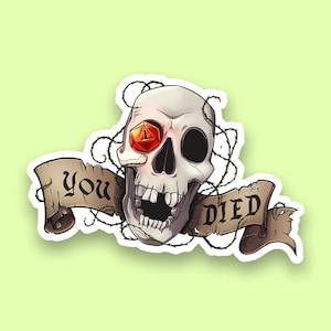 Death Save DnD Sticker - Dungeons and Dragons Sticker, Laptop Sticker, Water Bottle Sticker, Fantasy Sticker, D&D Sticker