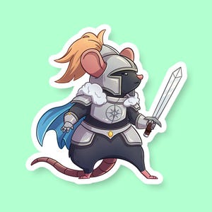 Paladin Class Rat DnD Sticker - Dungeons and Dragons Sticker, Laptop Sticker, Water Bottle Sticker, Fantasy Sticker, D&D Sticker