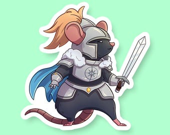 Paladin Class Rat DnD Sticker - Dungeons and Dragons Sticker, Laptop Sticker, Water Bottle Sticker, Fantasy Sticker, D&D Sticker