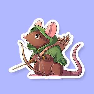 Ranger Class Rat DnD Sticker - Dungeons and Dragons Sticker, Laptop Sticker, Water Bottle Sticker, Fantasy Sticker, D&D Sticker