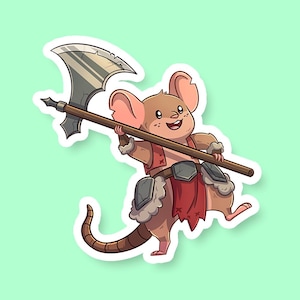 Barbarian Class DnD Rat Sticker - Dungeons and Dragons Sticker, Laptop Sticker, Water Bottle Sticker, Fantasy Sticker, D&D Sticker