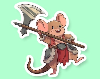 Barbarian Class DnD Rat Sticker - Dungeons and Dragons Sticker, Laptop Sticker, Water Bottle Sticker, Fantasy Sticker, D&D Sticker
