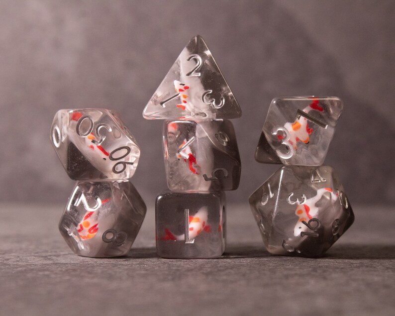 Koi Fish Dnd Dice Set // Role Playing Dice // Dungeons and Etsy Canada