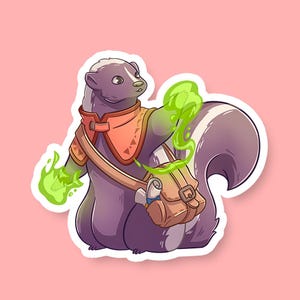 Sorcerer Class Skunk DnD Sticker - Dungeons and Dragons Sticker, Laptop Sticker, Water Bottle Sticker, Fantasy Sticker, D&D Sticker