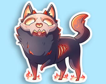 Hellhound DnD Monster Sticker - Dungeons and Dragons Sticker, Laptop Sticker, Water Bottle Sticker, Fantasy Sticker, D&D Sticker