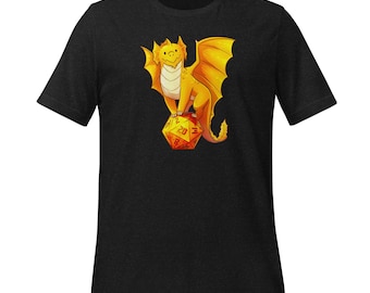 Camiseta de Dragón Dorado DnD // Camisetas para Dungeons and Dragons, camiseta de DM, camiseta de Dungeon Master, camiseta de Nerd