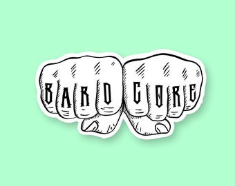 Bardcore DnD Sticker - DnD Stickers for Bard Class - Die Cut Weatherproof Vinyl Sticker - Laptop, Hydro Flask, Water Bottle Sticker